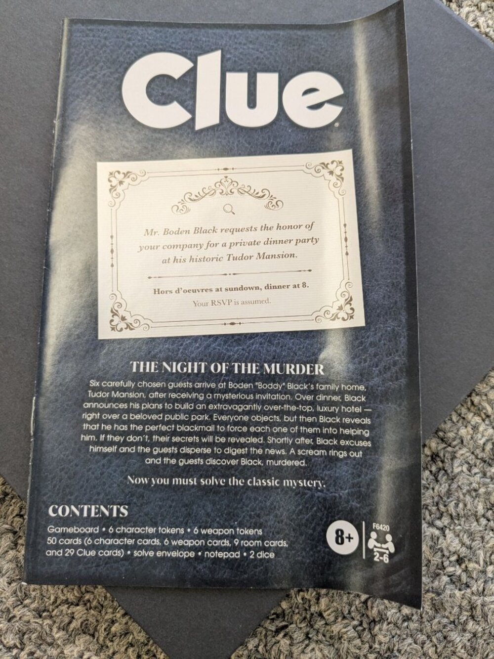 2023 Classic Clue Board Game Replacement Parts Game Board Instructions - Picture 2 of 7